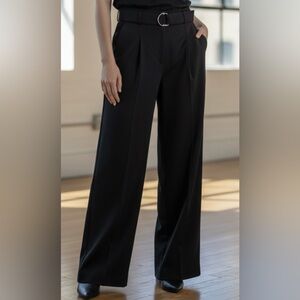 Elegant high waisted Black Wide-Leg Women's Pants